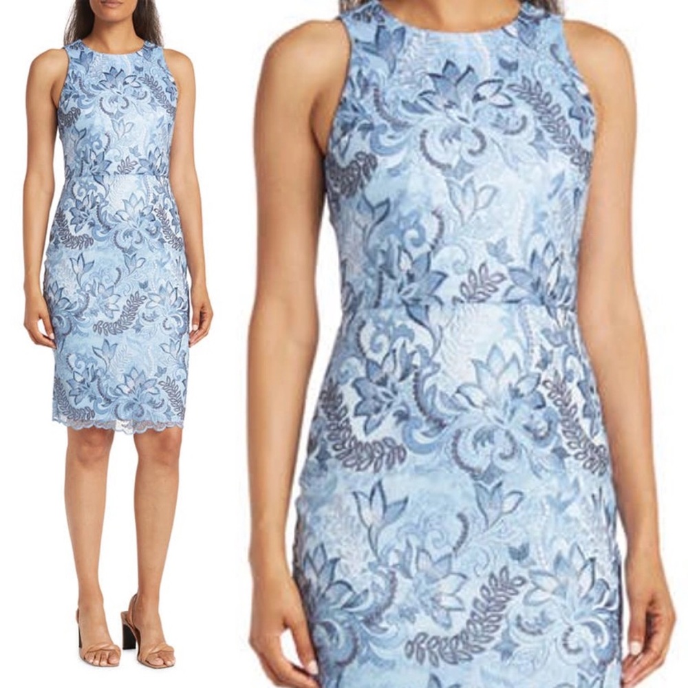 Eliza J Embroidered Sheath Cocktail Dress Size 6 $198 retail Blue
Sleeveless - Picture 5 of 14